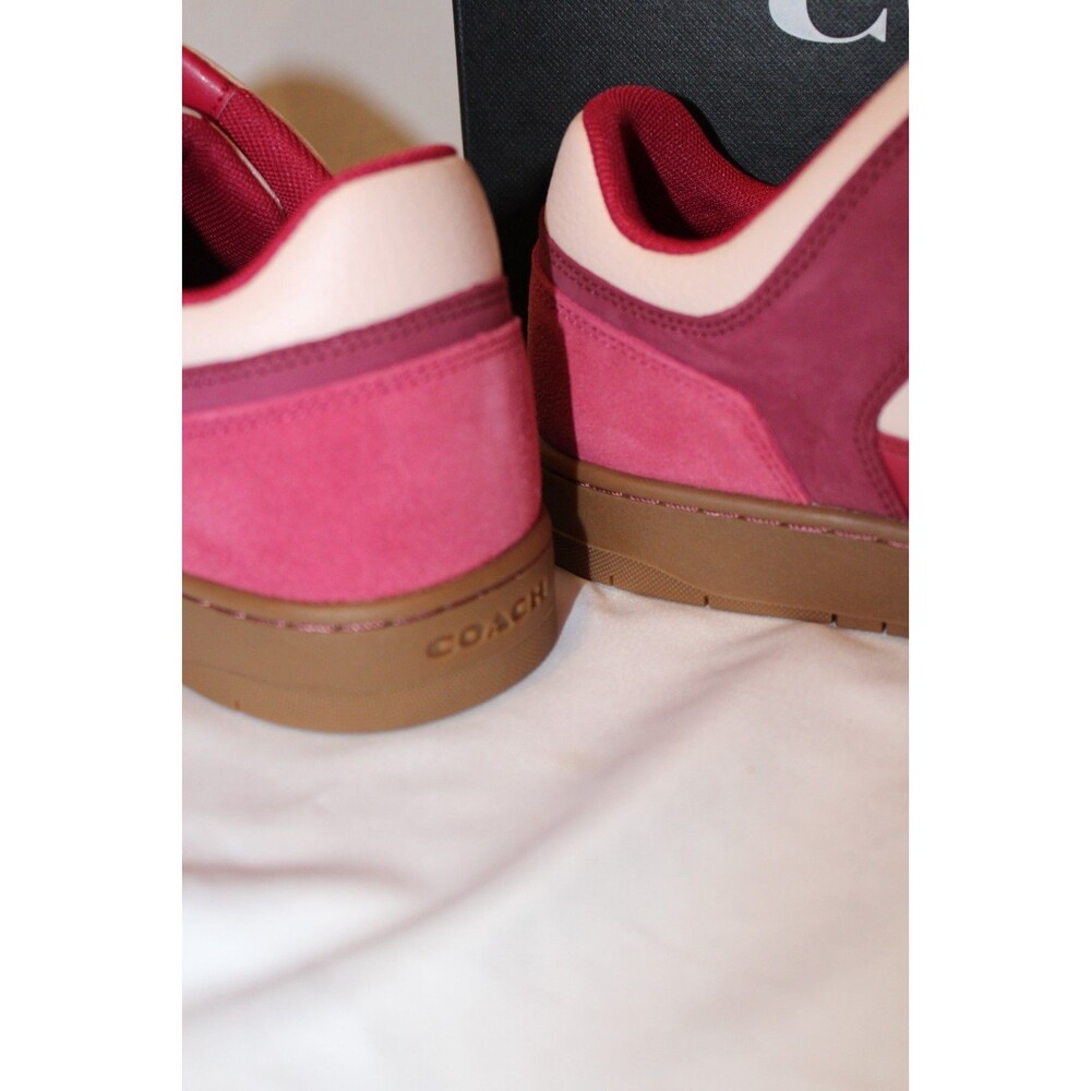 Coach C201 Suede Leather Low Top Sneakers SZ‎ 9 NIB PINK - Picture 7 of 8